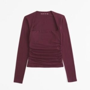 Abercrombie & Fitch Ava Long Sleeve Top - Burgundy